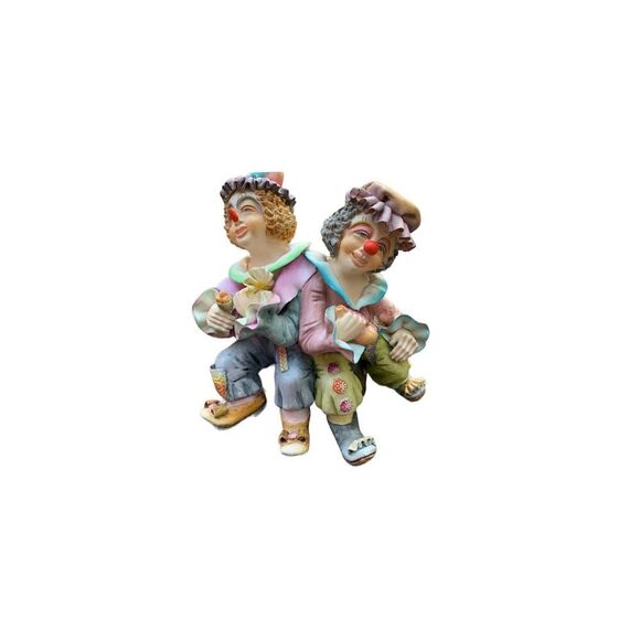 Handmade Circus Clown Kids Ceramic Sculpture Figure Made in Colombia by Guzman - Picture 2 of 9